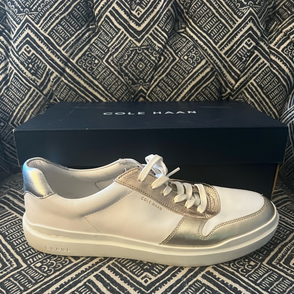 Cole Haan White & Metallic Grand Rally